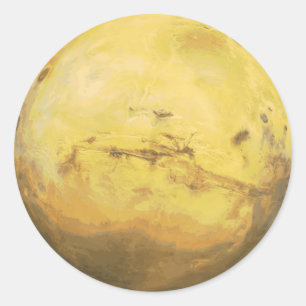 Sticker Rond Système solaire planète Mars