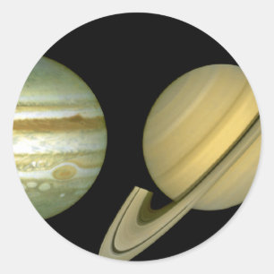 Sticker Rond Système solaire ~ Vue longue
