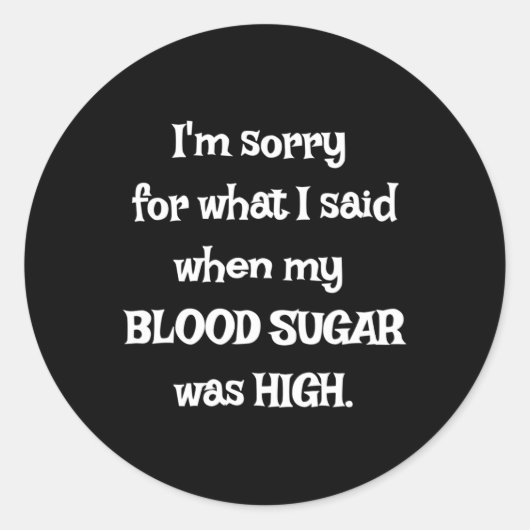 Sticker Rond T1D amusant - Sensibilisation au diabète (Devant)