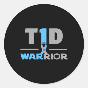 Sticker Rond T1d Citation amusante Type 1 Diabète