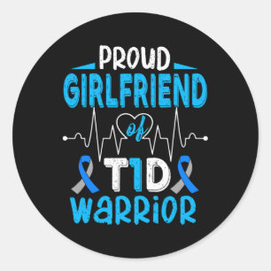 Sticker Rond T1d Fière amie Diabète Sensibilisation Type 1 Ins
