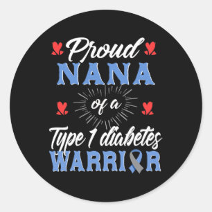 Sticker Rond T1D Fière Nana Sensibilisation au diabète Type 1 I