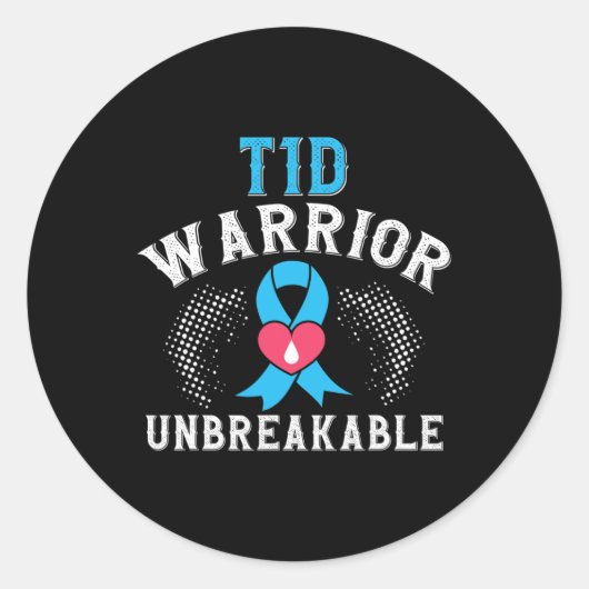 Sticker Rond T1D Guerrier Indestructible Mois de sensibilisatio (Devant)