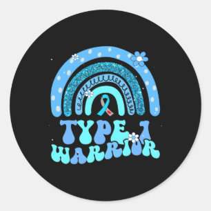 Sticker Rond T1d Guerrier Type 1 Sensibilisation au diabète Rub