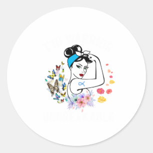 Sticker Rond T1D Guerrière Femme de type 1 Sensibilisation au 