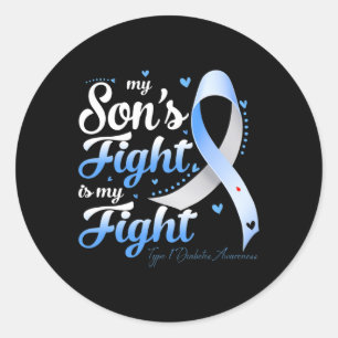 Sticker Rond T1d Maman Papa Parents Mon Fils Lutte Type 1 Diabè