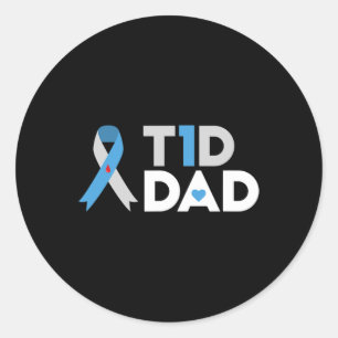 Sticker Rond T1d Sensibilisation au diabète de papa Type 1 Insu