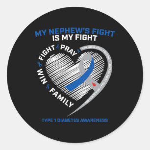 Sticker Rond T1D Tante Jeune Sensibilisation à la diabétique né