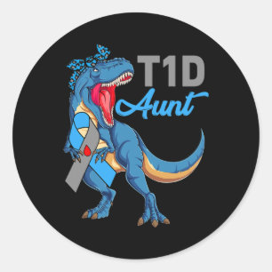 Sticker Rond T1d Tante Type 1 Mois de sensibilisation au diabèt