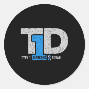 Sticker Rond T1D Type 1 Cadeau de sensibilisation des escadrons