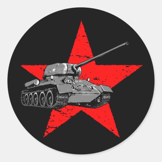 Sticker Rond T-34-85 Char moyen soviétique (Devant)