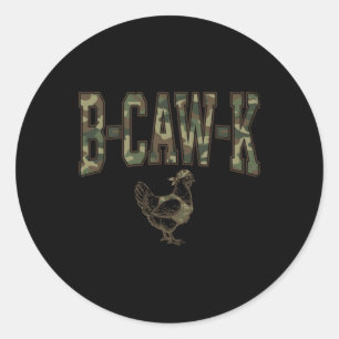 Sticker Rond T-B-cô-c Drôle de poulet camouflage militaire sold