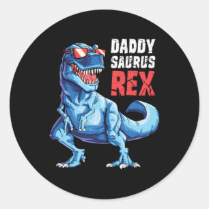 Sticker Rond T Chemise Fête des pères Cadeaux T Rex Daddy Sauru