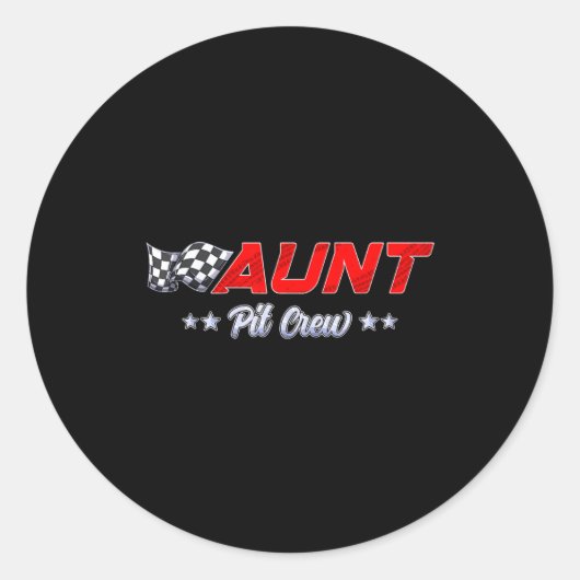 Sticker Rond T Crew Aunt Race Car Family Matching Racing Birthd (Devant)