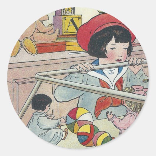 Sticker Rond T est pour le jouet (Devant)