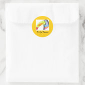 Sticker Rond T est pour Toucan (Sac)