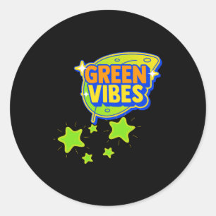 Sticker Rond T Green Vibes Journée Mondiale de l'Environnement