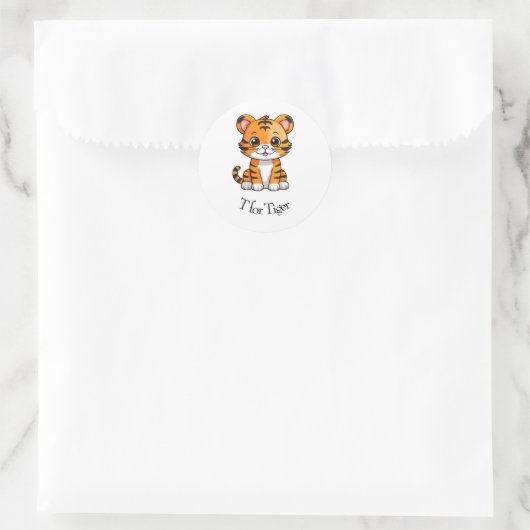Sticker Rond T pour Tiger (Sac)