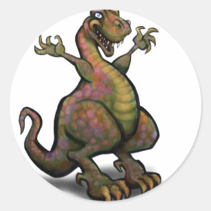 Sticker Rond T-Rex