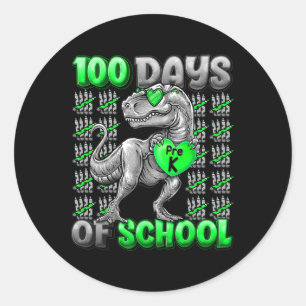 Sticker Rond T-rex 100 Jours De L'École Pré-k 100 Jours Smarter