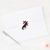 Sticker Rond T-Rex avec croix (Enveloppe)