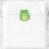 Sticker Rond T-Rex Dinosaur Baby shower vert (Sac)