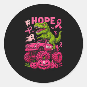 Sticker Rond T Rex Dinosaur Et Monster Camion Cancer Du Sein Bo