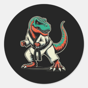 Sticker Rond T-rex Dinosaur Karate Taekwondo Martial Arts