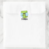 Sticker Rond T-Rex Funny Alphabet Dinosaure Pun (Sac)