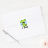 Sticker Rond T-Rex Funny Alphabet Dinosaure Pun (Enveloppe)