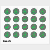 Sticker Rond T REX HATTE PUSHUPS Funny Dino Design (Feuille)