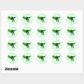 Sticker Rond T-Rex sur les vêtements texturés (Feuille)
