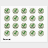 Sticker Rond T-Rex Tyrannosaurus Rex Dinosaur Cartoon Enfants G (Feuille)