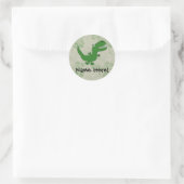 Sticker Rond T-Rex Tyrannosaurus Rex Dinosaur Cartoon Enfants G (Sac)