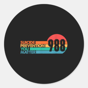 Sticker Rond T-shirt 988 Prévention du suicide Lifeline 988 Sen