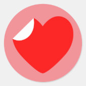 Sticker Rond T-shirt à coeur rouge (Devant)