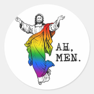 Sticker Rond T-shirt Ah Men
