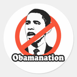 STICKER ROND T-SHIRT ANTI-OBAMA / OBAMANAT