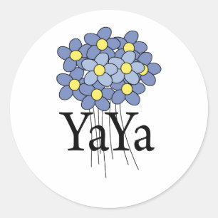 Sticker Rond T-shirt assez bleu de YaYa de fleur