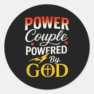 Sticker Rond T-shirt assorti pour couple chrétien puissant