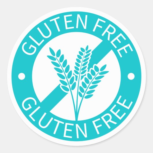 Sticker Rond T-shirt bleu clair sans gluten (Devant)