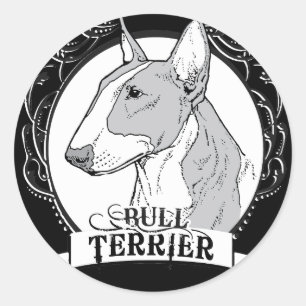 Sticker Rond T-shirt Bull Terrier