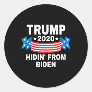 Sticker Rond T-shirt Cache Biden Drapeau Usa Trump Anti Joe Bid