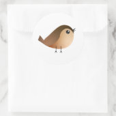 Sticker Rond T-shirt caricature Oiseau de Bruant (Sac)