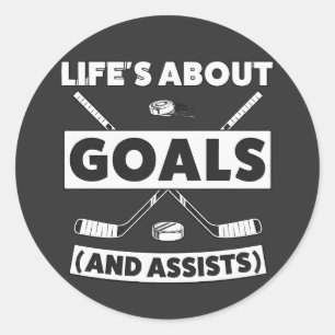 Sticker Rond T-shirt citation d'esprit d'équipe de hockey