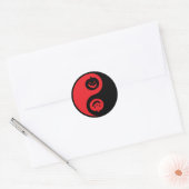 Sticker Rond T-shirt Citrouille Yin Yang Jack-o-lantern (Enveloppe)