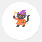 Sticker Rond T-Shirt classique chatte celestial étincelant (Devant)