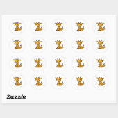 Sticker Rond T-shirt classique pour bébé girafe (Feuille)