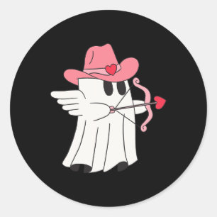 Sticker Rond T-shirt Cowboy Cupid fantôme Saint-Valentin pour c