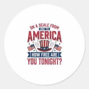 Sticker Rond T-shirt d'Amérique patriotique Quelle est votre li